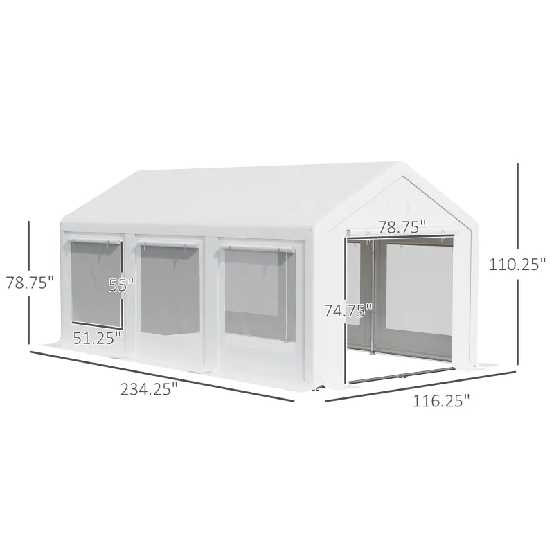 20' x 10' Party Canopy Tent with 6 Removable Side Walls - White