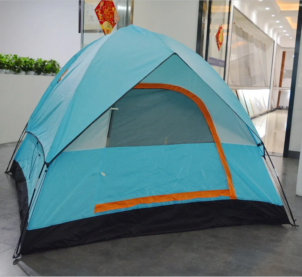 3-4 Person Double Layer Camping Tent Outdoor for Fishing Hunting Adventure Family Party Windbreak Waterproof tents 200*200*130cm