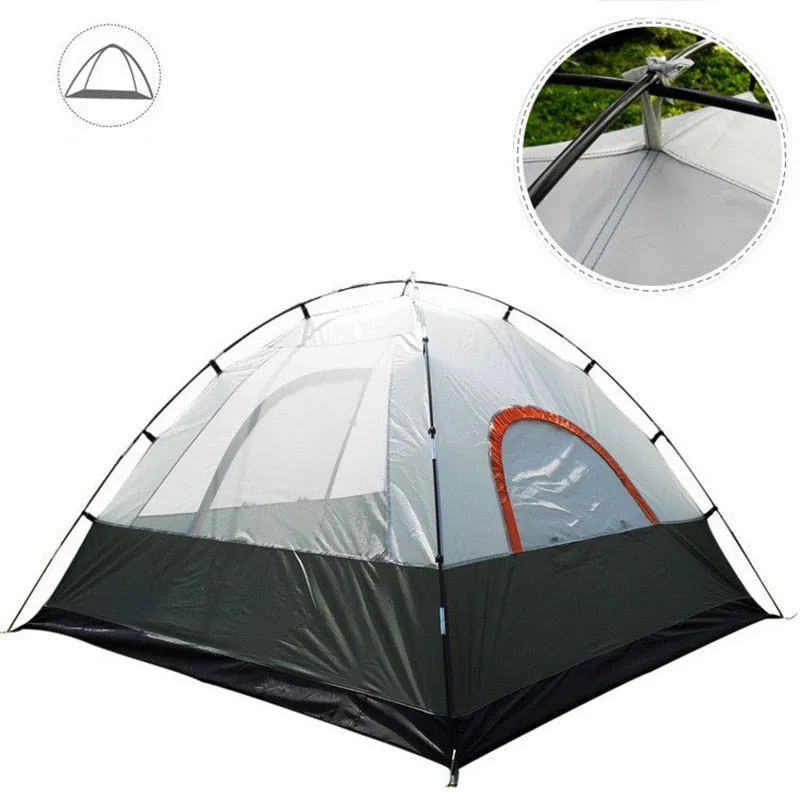 3-4 Person Double Layer Camping Tent Outdoor for Fishing Hunting Adventure Family Party Windbreak Waterproof tents 200*200*130cm