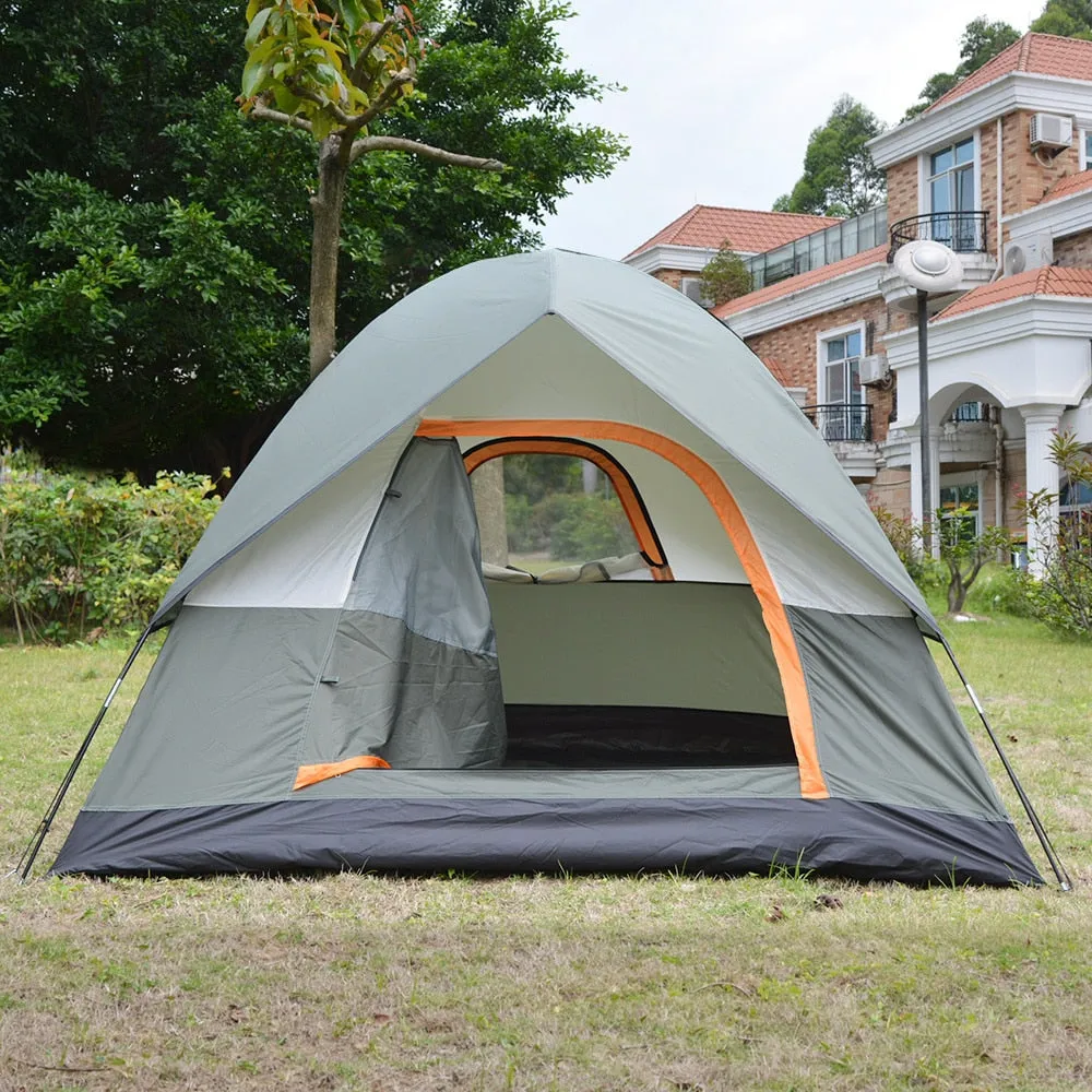 3-4 Person Double Layer Camping Tent Outdoor for Fishing Hunting Adventure Family Party Windbreak Waterproof tents 200*200*130cm