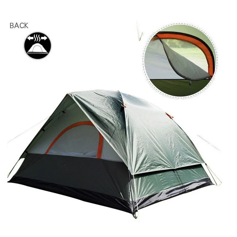 3-4 Person Double Layer Camping Tent Outdoor for Fishing Hunting Adventure Family Party Windbreak Waterproof tents 200*200*130cm