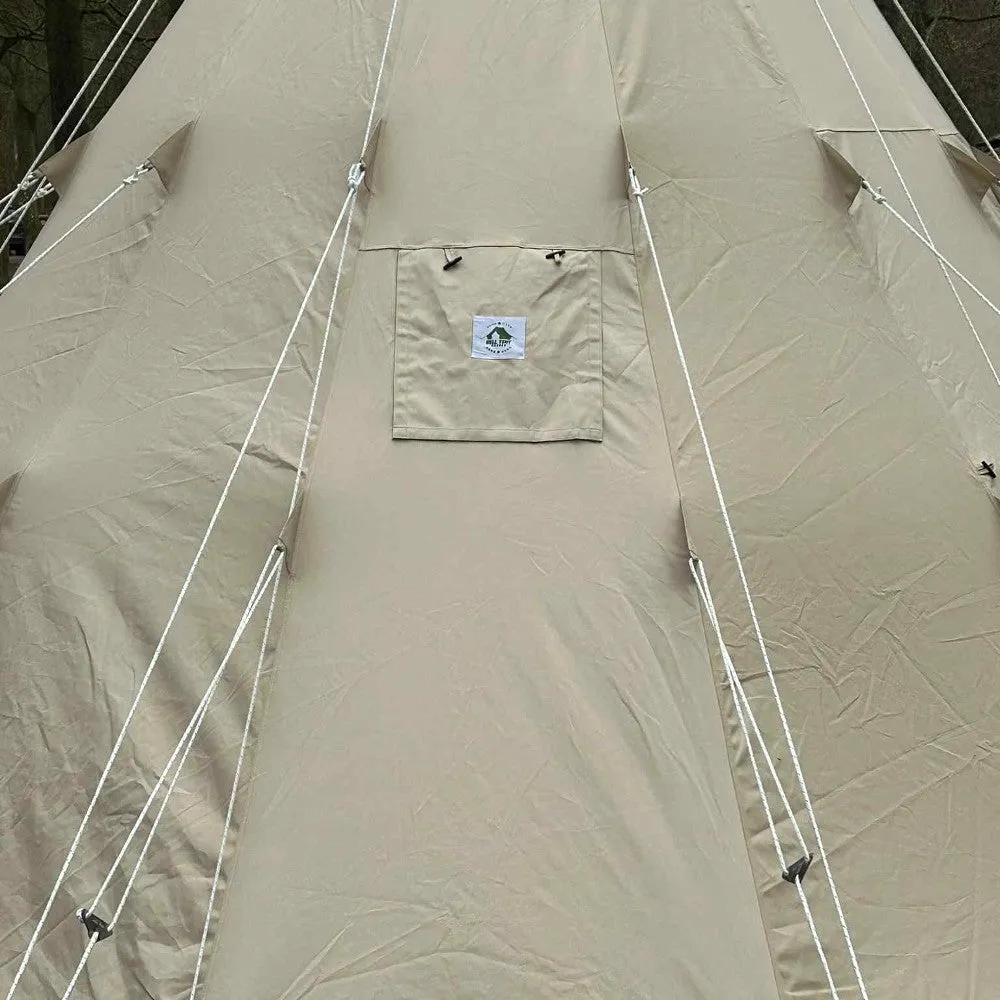 5m Tipi Tent Fireproof With Stove Hole & Flap