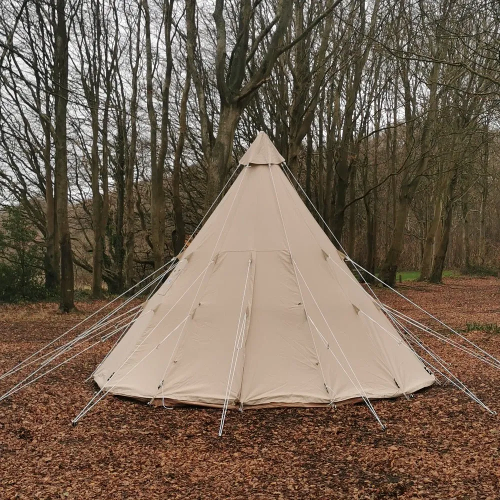 5m Tipi Tent Fireproof With Stove Hole & Flap