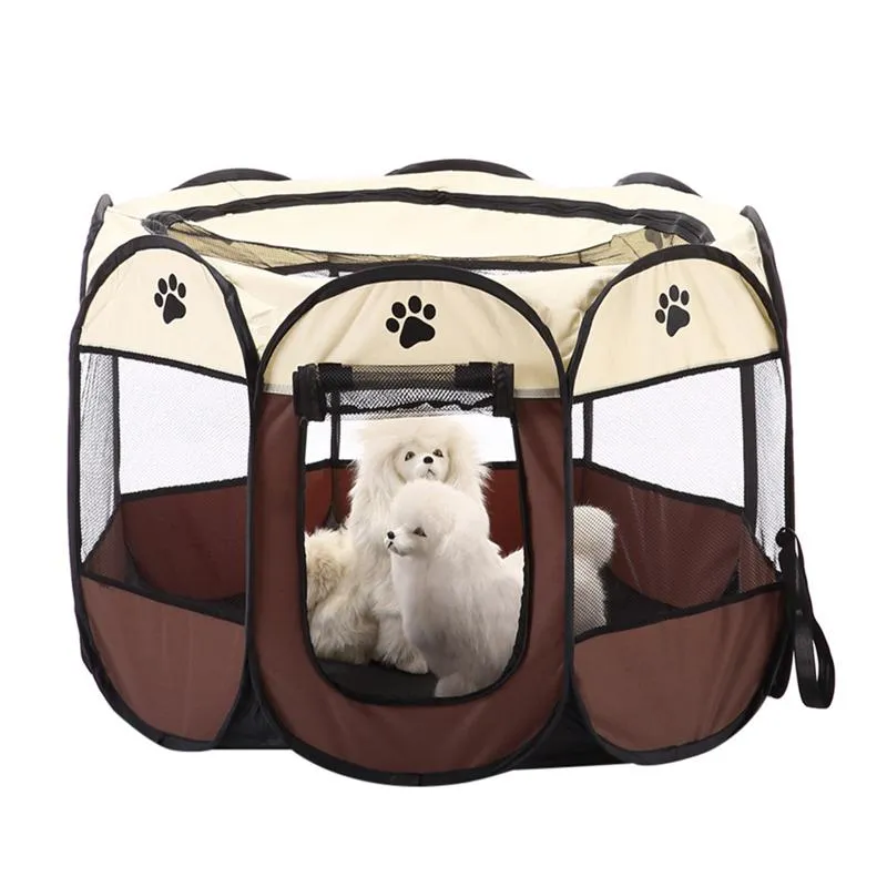 8-Sided Foldable Pet Tent, Puppy Kennel