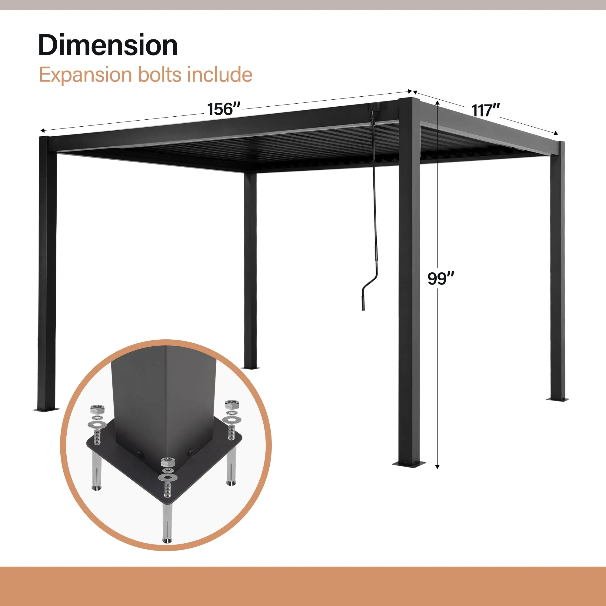 Aluminum  Louvered Pergola for different sizes