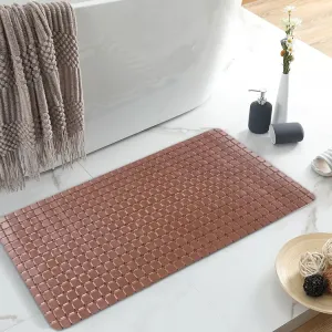 Anti Slip PVC Bathroom Mat-(2417)-Chocolate Brown