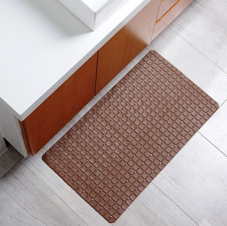 Anti Slip PVC Bathroom Mat-(2417)-Chocolate Brown