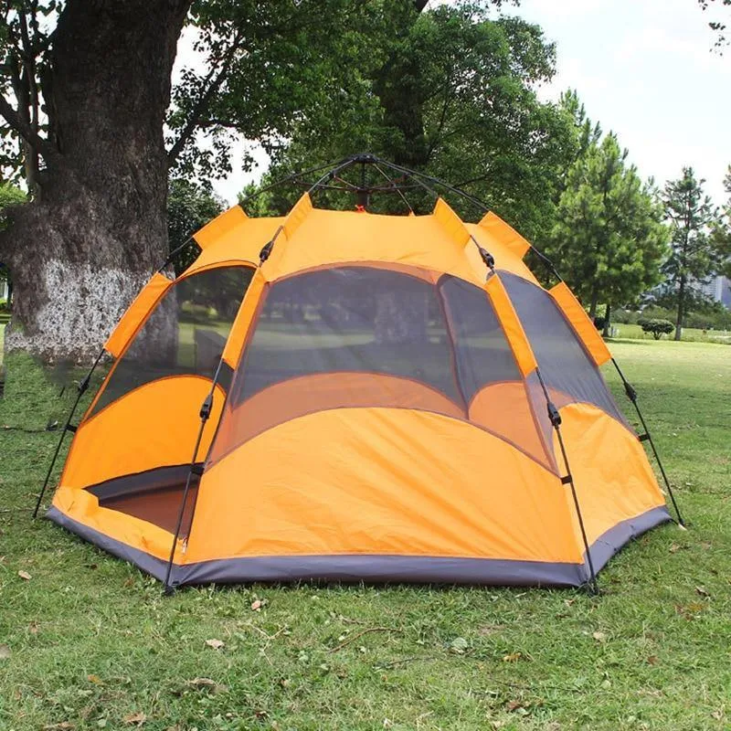 Anti UV Dual Layer Waterproof Hexagonal Camping Tent