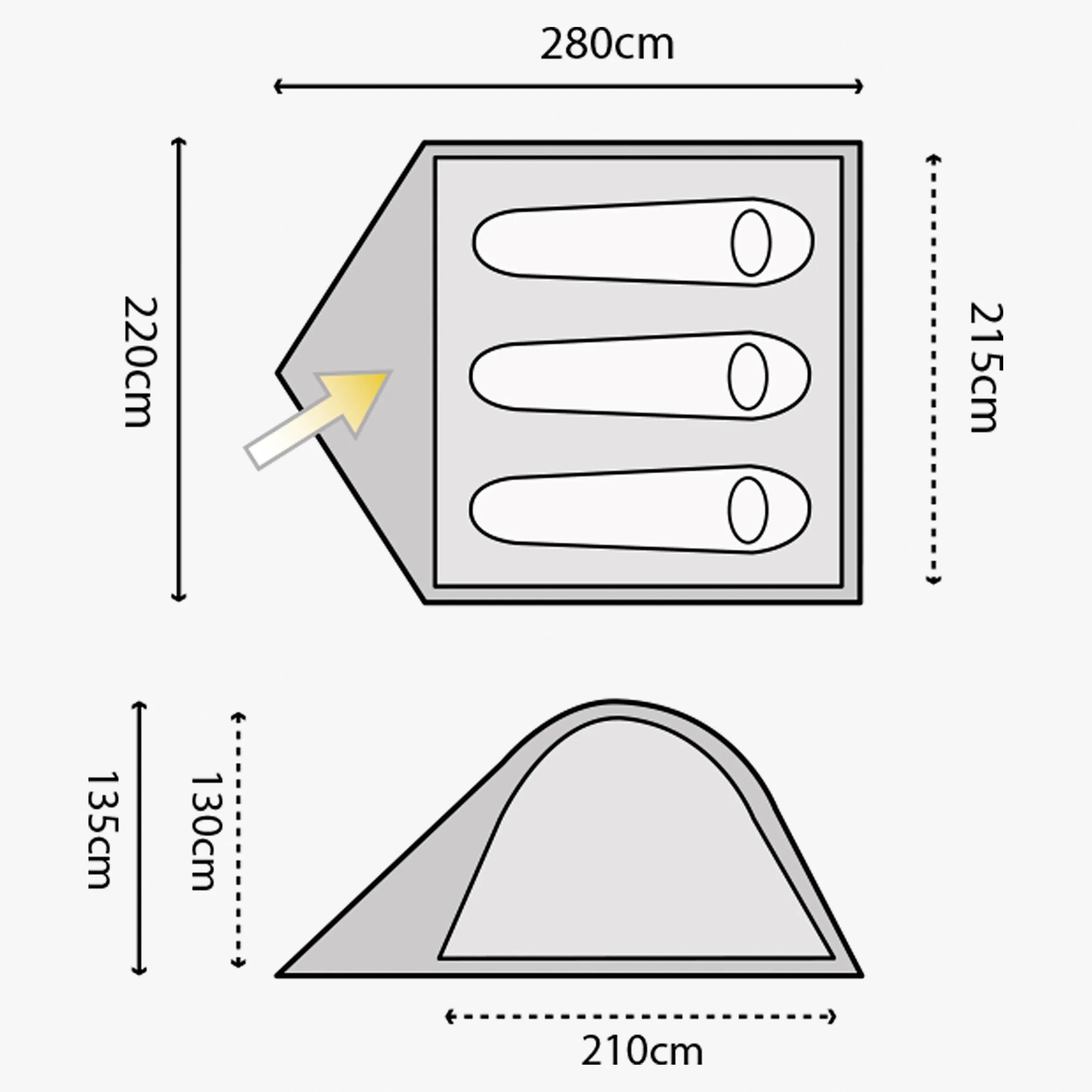 Birch 3 Person Dome Tent