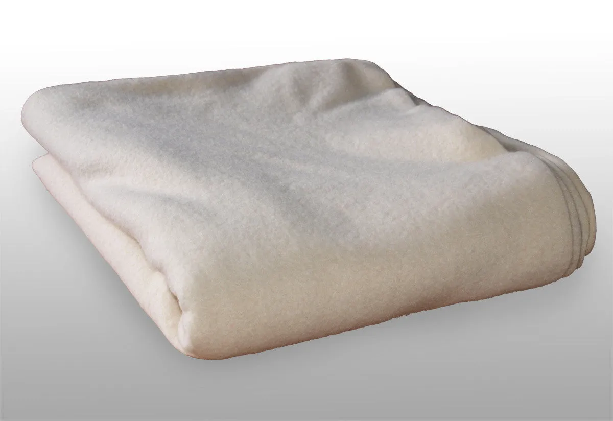 British Army - White / Cream Wool-rich Military Blanket - Grade 1