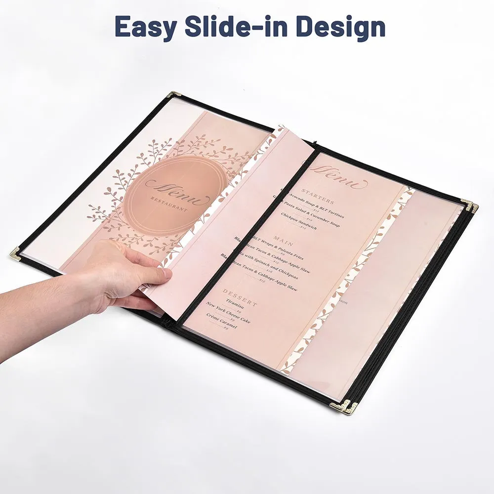 Clear Menu Covers 60ct/pk 8.5x14 3-Page 6-View