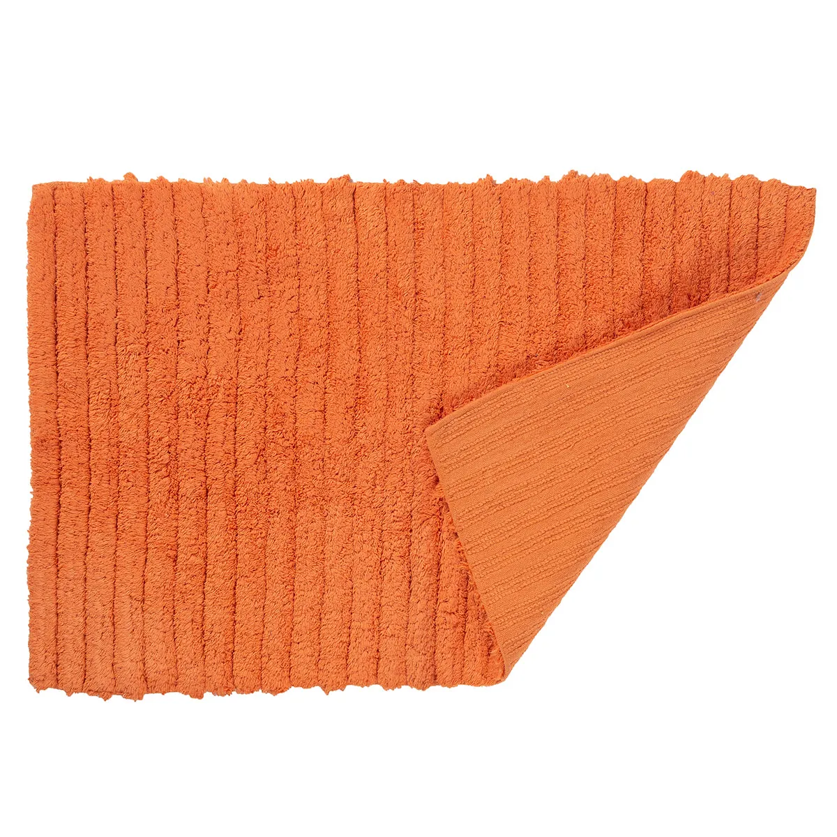 Corded Stripe Anti Skid Solid Burnt Bath Mat