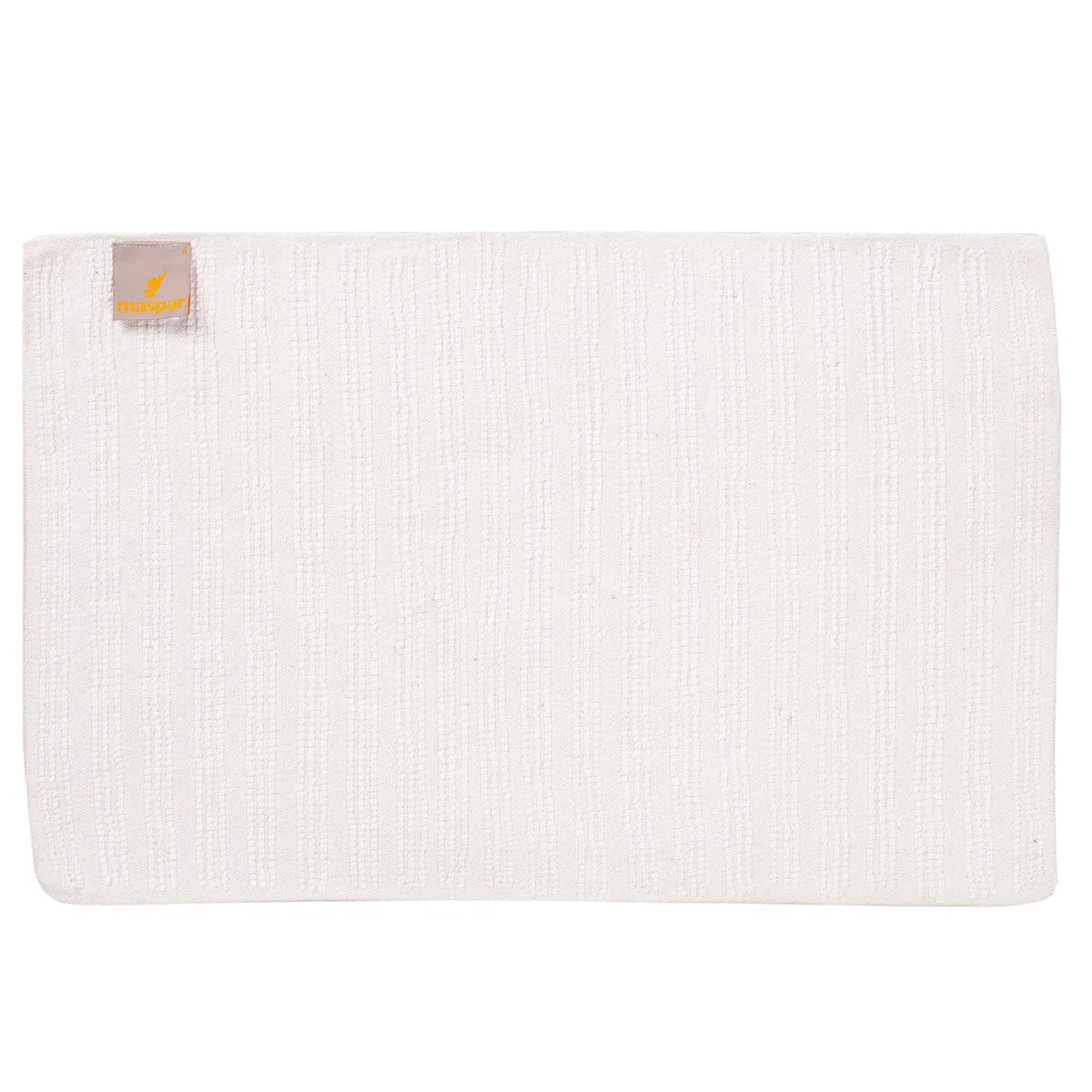 Corded Stripe Anti Skid Solid White Bath Mat