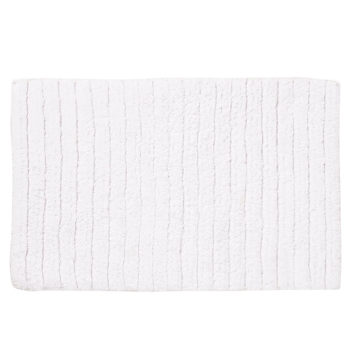 Corded Stripe Anti Skid Solid White Bath Mat