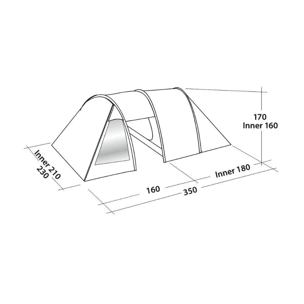 Easy Camp Galaxy 300 Tent - 3 Man Tunnel Tent 2023 (Rustic Green)