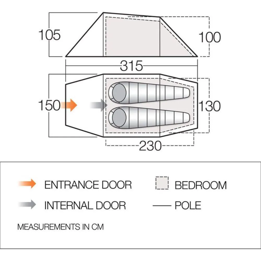 Force Ten (F10) Xenon UL 2 Tent - 2 Man Lightweight Trekking Tent