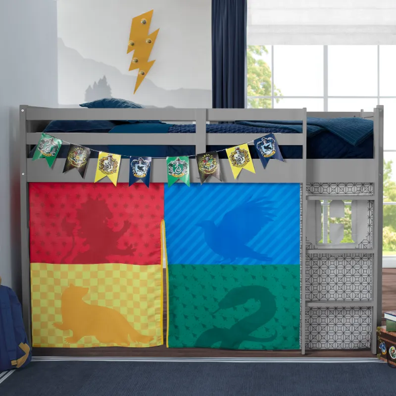 Harry Potter Loft Bed Tent - Curtain Set for Twin Loft Bed (Bed Sold Separately)