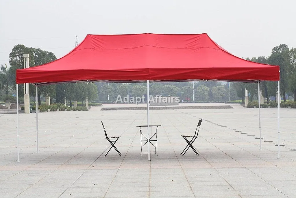 Invezo 10 x 20 ft / 3 x 6 mtr Gazebo Canopy Tent (35 kgs, Red), 2 mins Installation