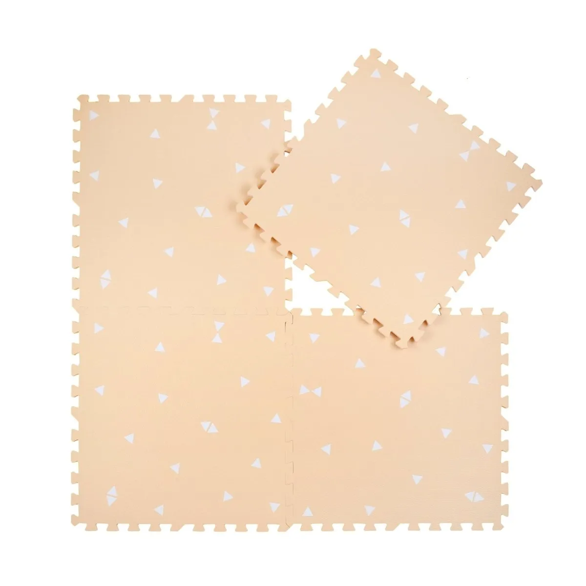 Kind and Me White Triangles Set in Peach Playmat- Triangles