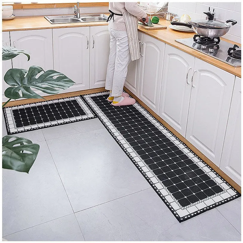 Kitchen Floor Mat Area Rugs for Living Room Balcony Hallway Water Absorption Anti-Slip Bathroom Carpet