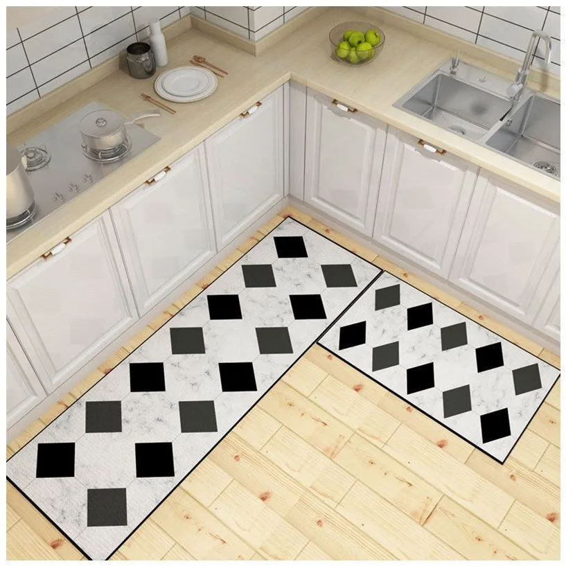 Kitchen Floor Mat Area Rugs for Living Room Balcony Hallway Water Absorption Anti-Slip Bathroom Carpet