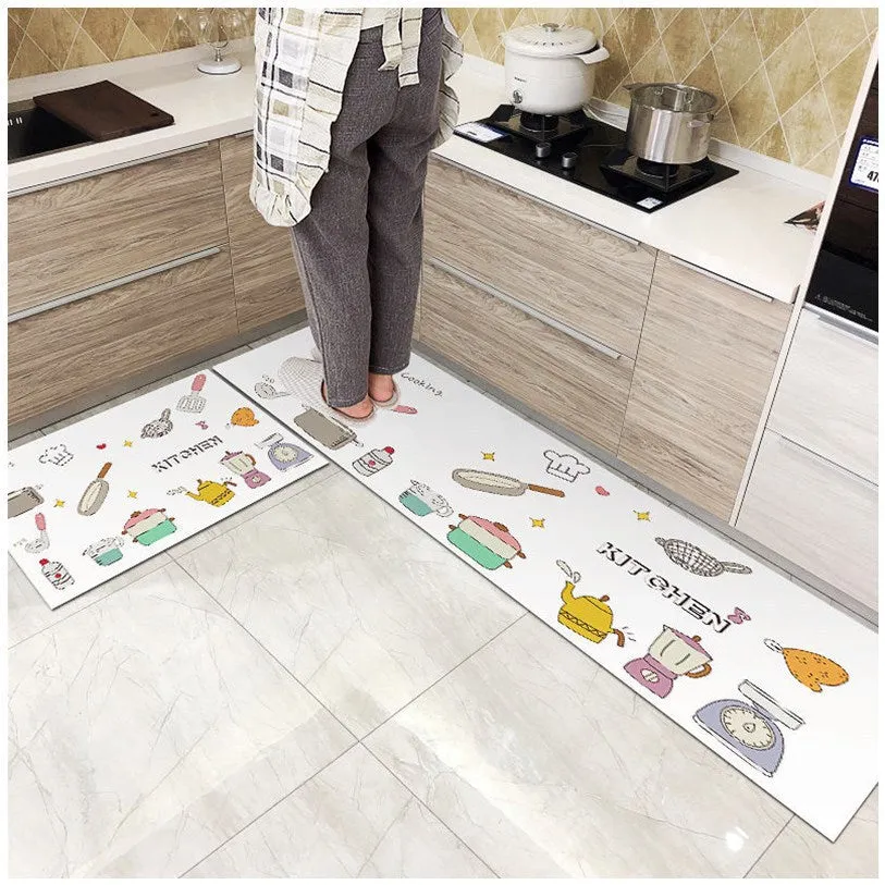 Kitchen Floor Mat Area Rugs for Living Room Balcony Hallway Water Absorption Anti-Slip Bathroom Carpet