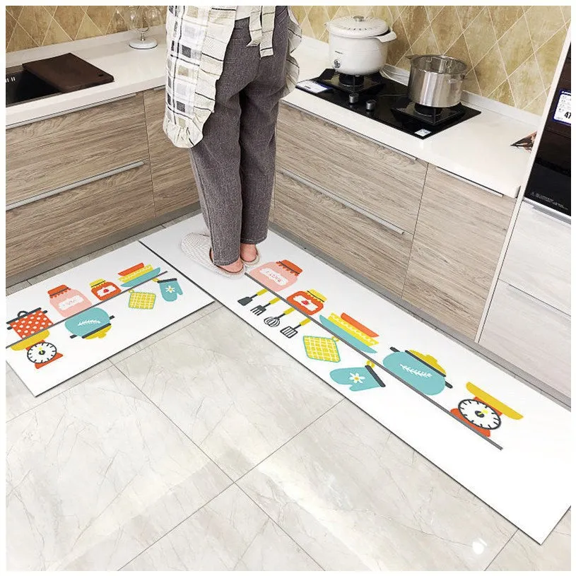 Kitchen Floor Mat Area Rugs for Living Room Balcony Hallway Water Absorption Anti-Slip Bathroom Carpet