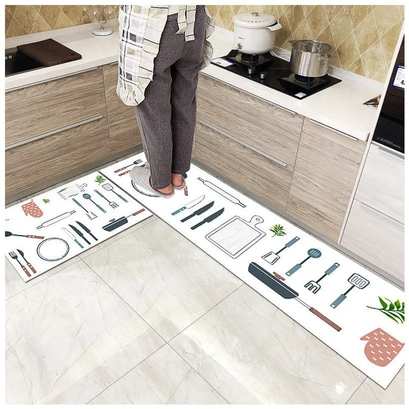 Kitchen Floor Mat Area Rugs for Living Room Balcony Hallway Water Absorption Anti-Slip Bathroom Carpet