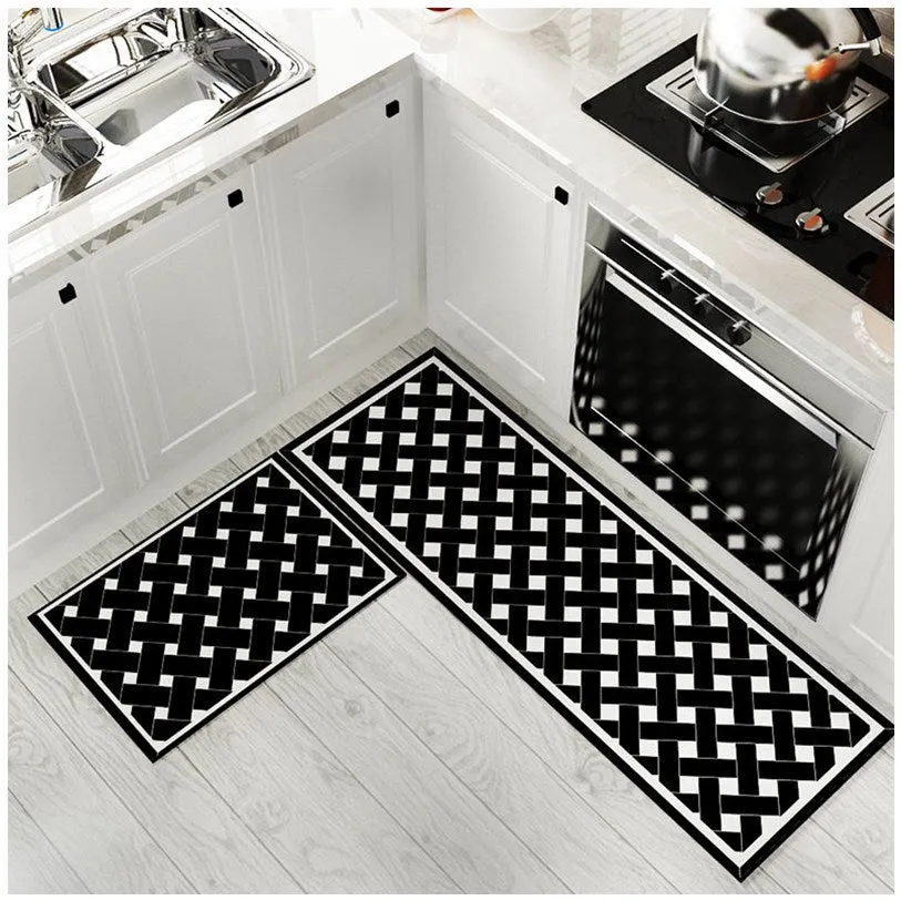 Kitchen Floor Mat Area Rugs for Living Room Balcony Hallway Water Absorption Anti-Slip Bathroom Carpet