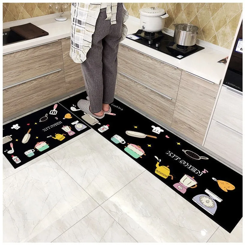 Kitchen Floor Mat Area Rugs for Living Room Balcony Hallway Water Absorption Anti-Slip Bathroom Carpet