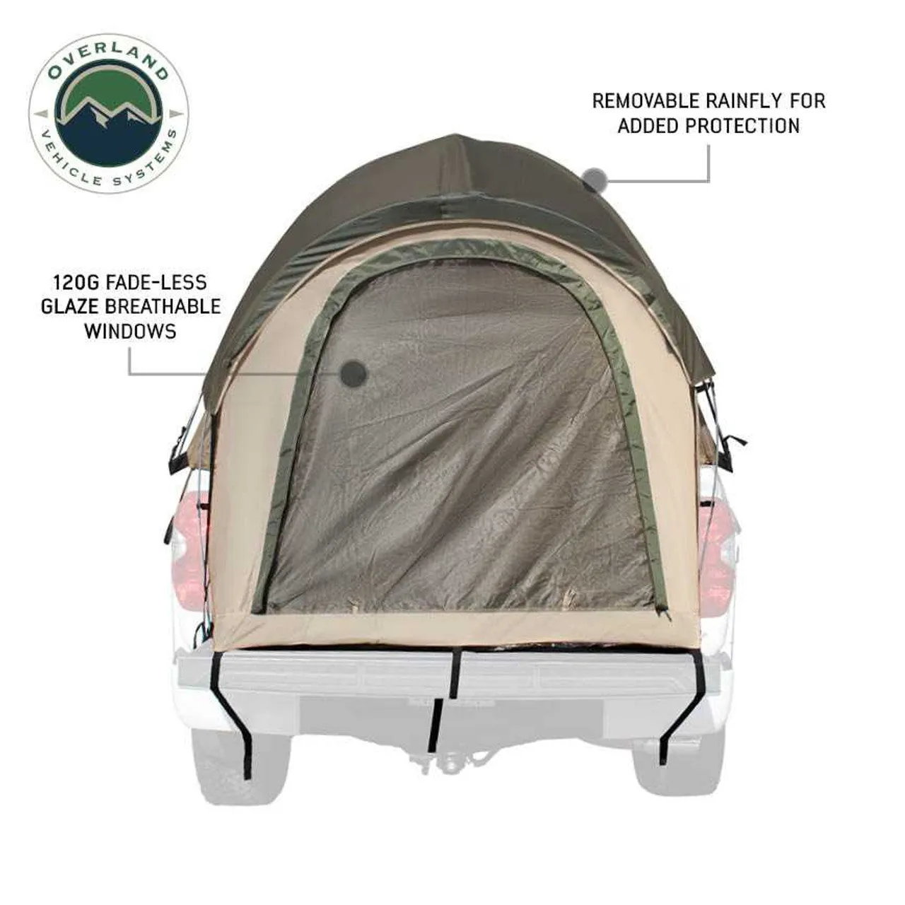 LD TACT Truck Bed Tents - Tan Body & Green Rainfly