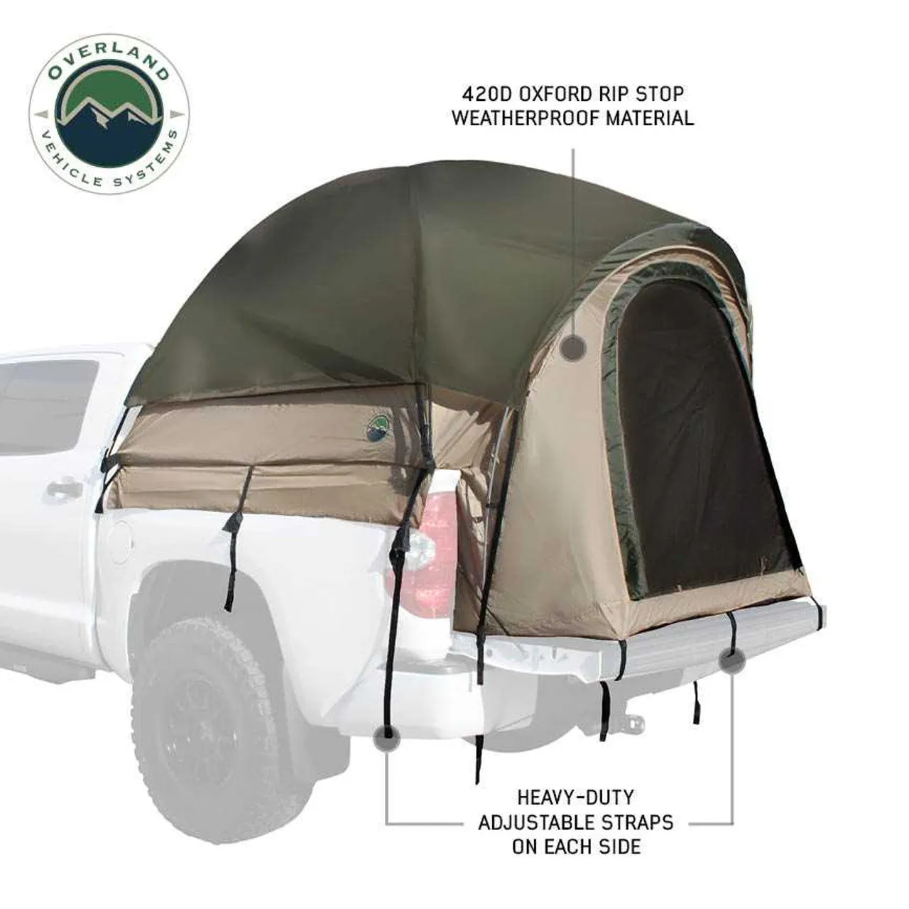 LD TACT Truck Bed Tents - Tan Body & Green Rainfly