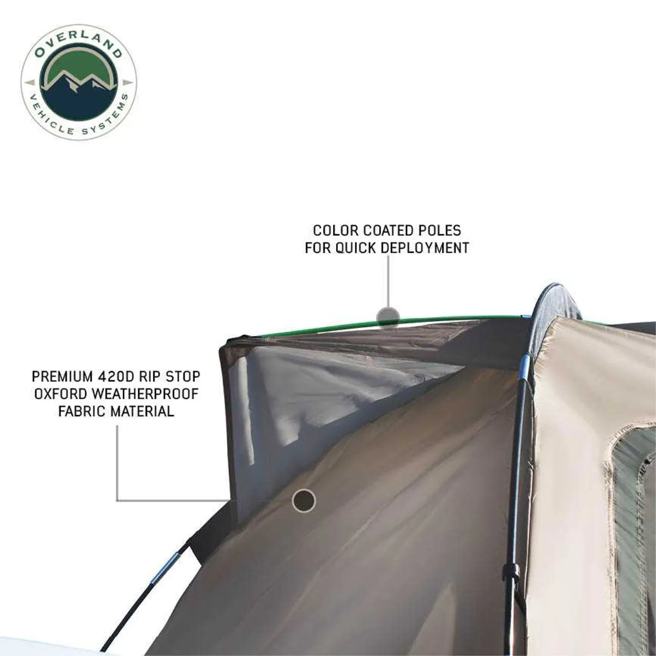 LD TACT Truck Bed Tents - Tan Body & Green Rainfly