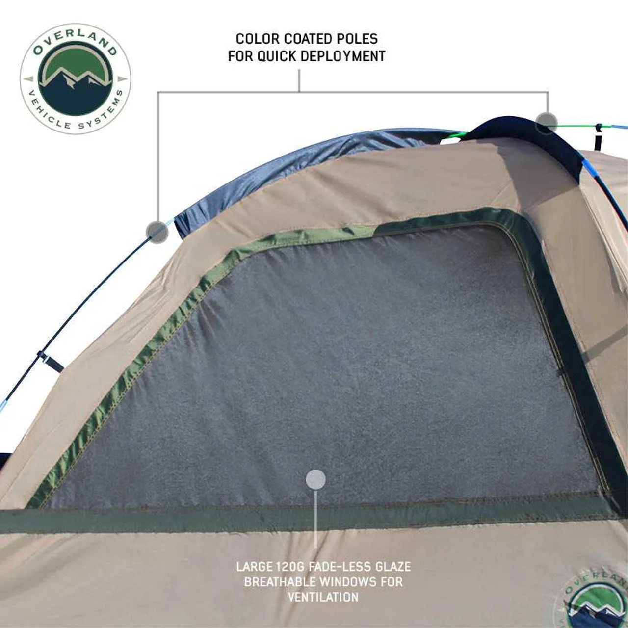 LD TACT Truck Bed Tents - Tan Body & Green Rainfly