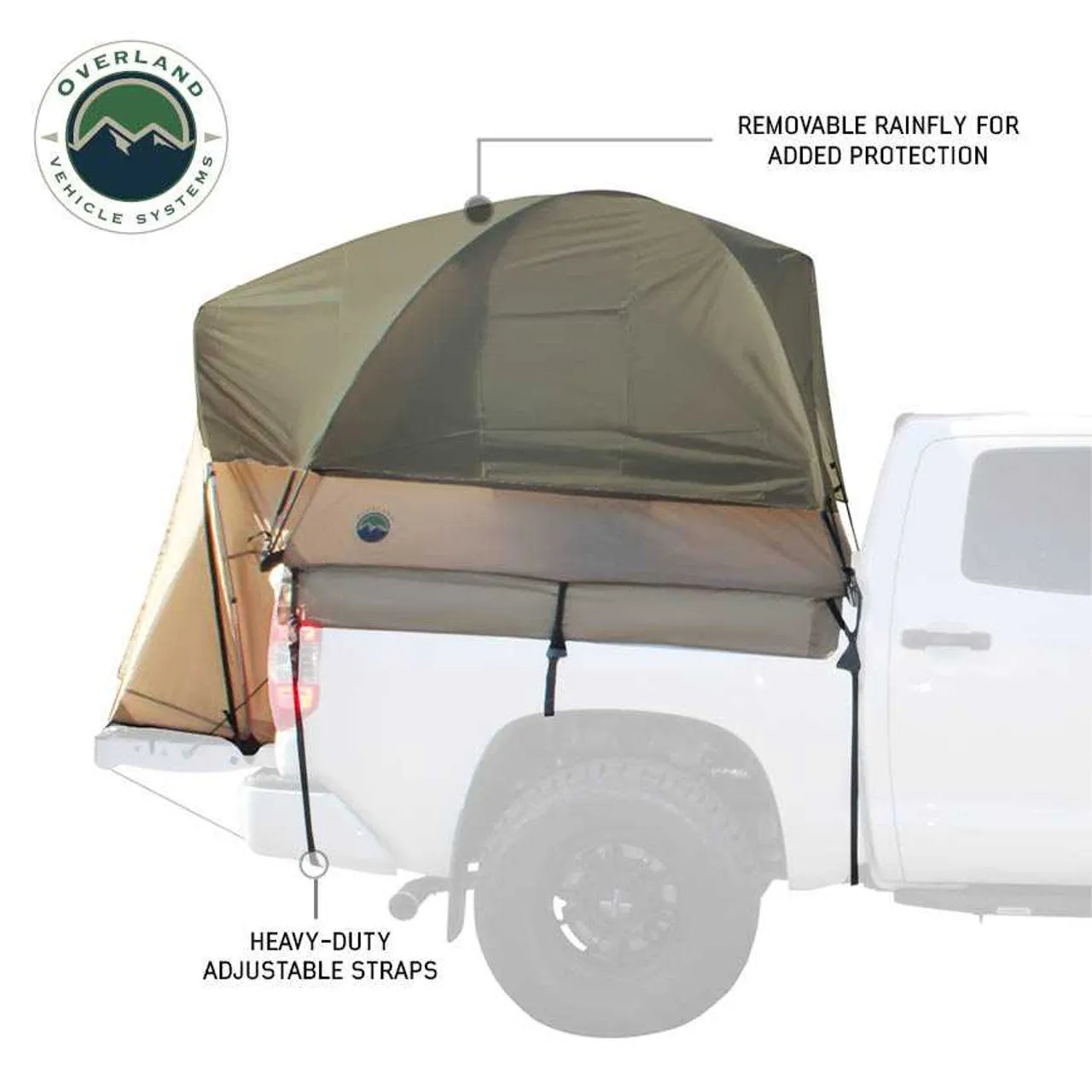 LD TACT Truck Bed Tents - Tan Body & Green Rainfly