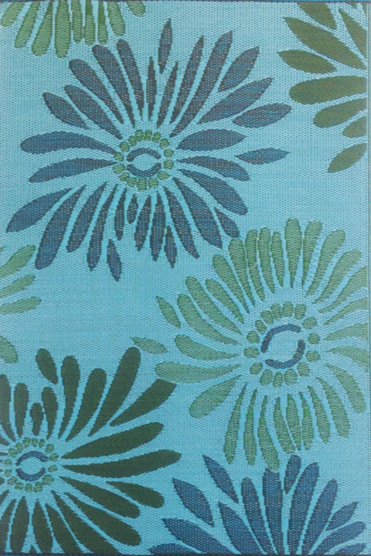 Mad Mat - Daisy - Aqua/Green 4'x6' Indoor/Outdoor Rug