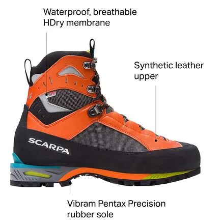 Men's Charmoz climbing boots Scarpa, color Shark/Orange