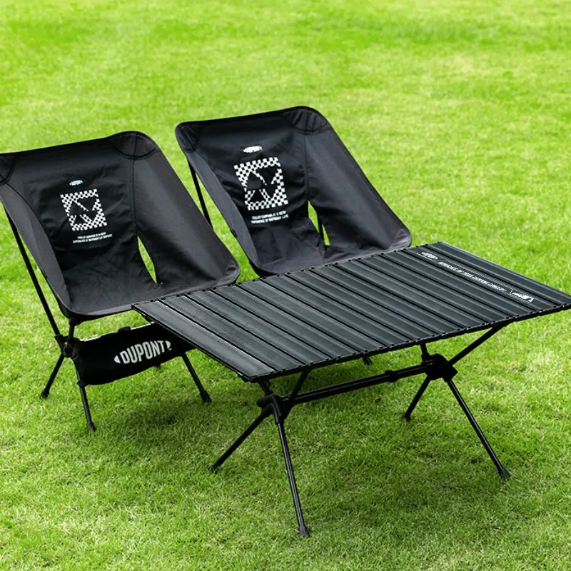 MKCAMP Black Aluminium Camping Lightweight Camping Chair