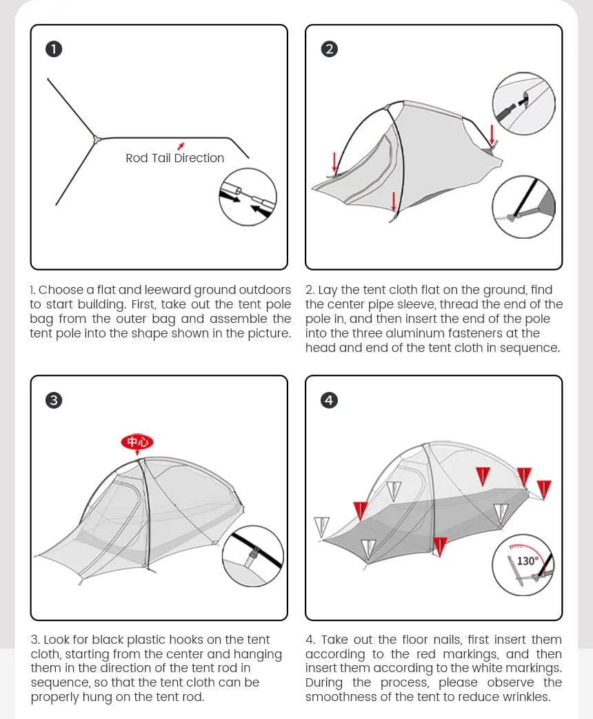 MOBI GARDEN Light Knight Ultralight Hiking Tent (Exoskeleton Version)