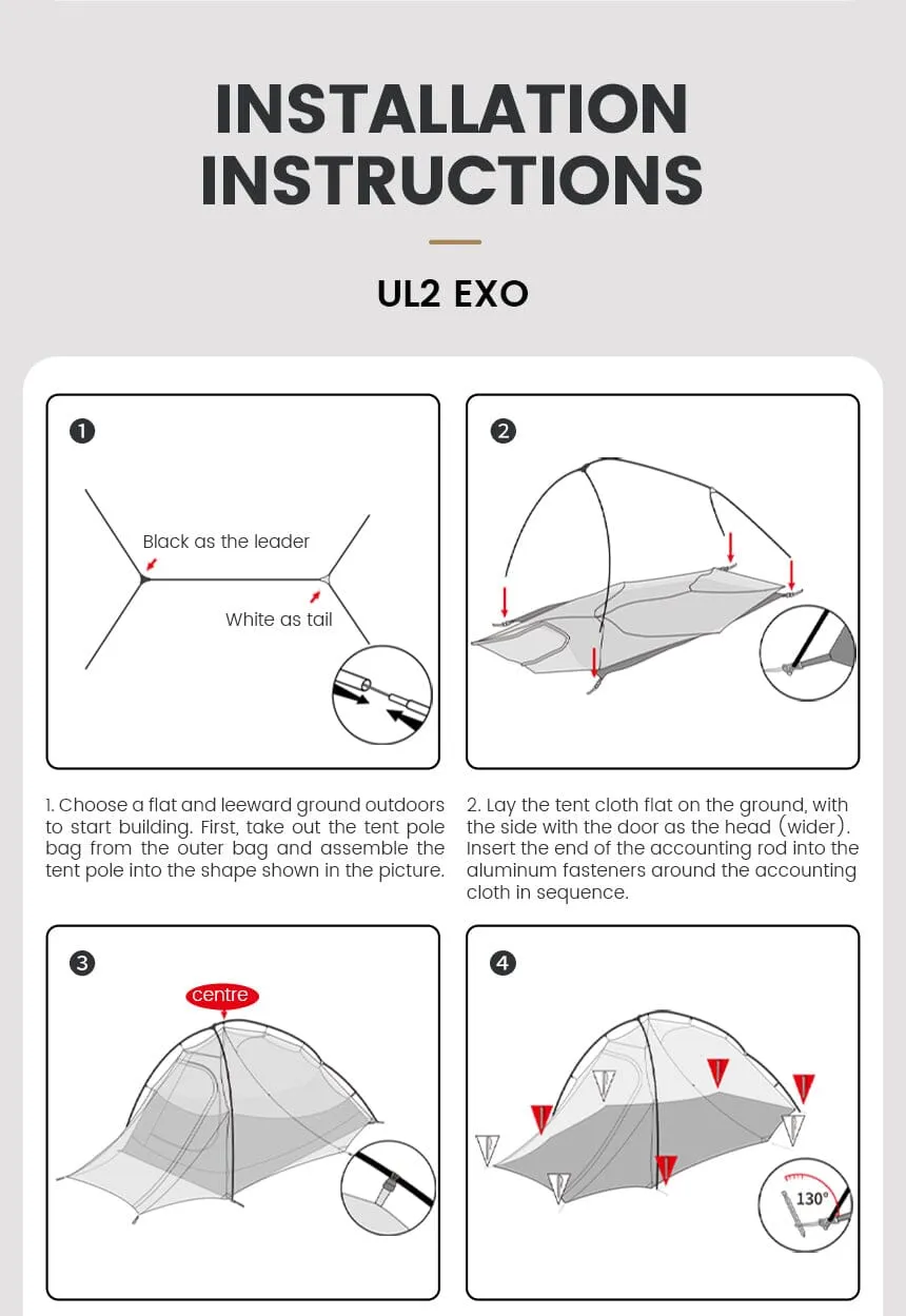 MOBI GARDEN Light Knight Ultralight Hiking Tent (Exoskeleton Version)