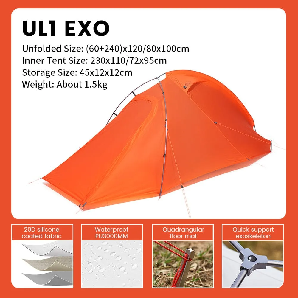 MOBI GARDEN Light Knight Ultralight Hiking Tent (Exoskeleton Version)