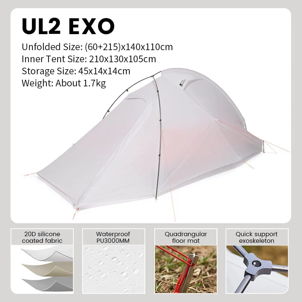 MOBI GARDEN Light Knight Ultralight Hiking Tent (Exoskeleton Version)