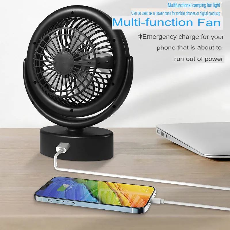 New Smart Charging Camping Fan Light Outdoor Mobile Power Camping Tent Silent Cooling Fan