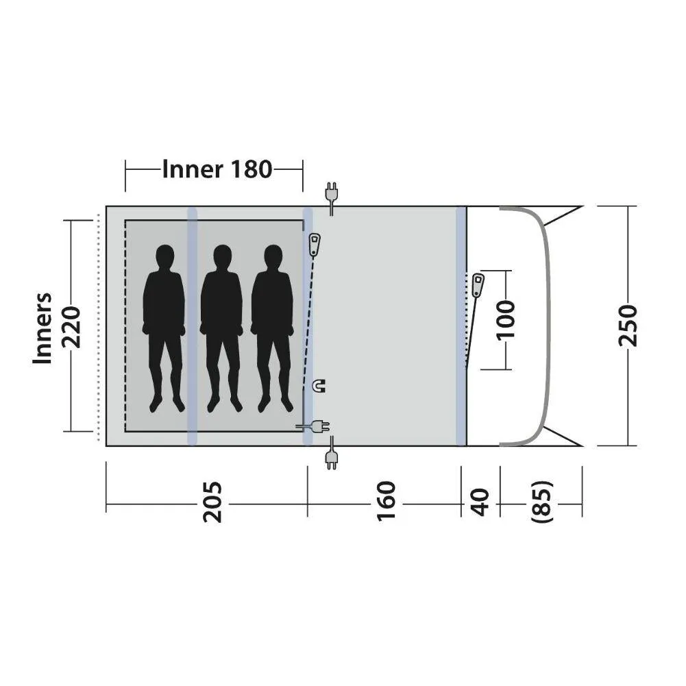 Outwell Sunhill 3 Air Tent - 3 Man Inflatable Tent