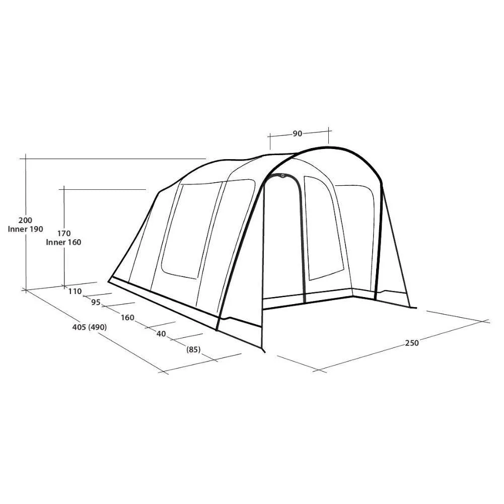 Outwell Sunhill 3 Air Tent - 3 Man Inflatable Tent