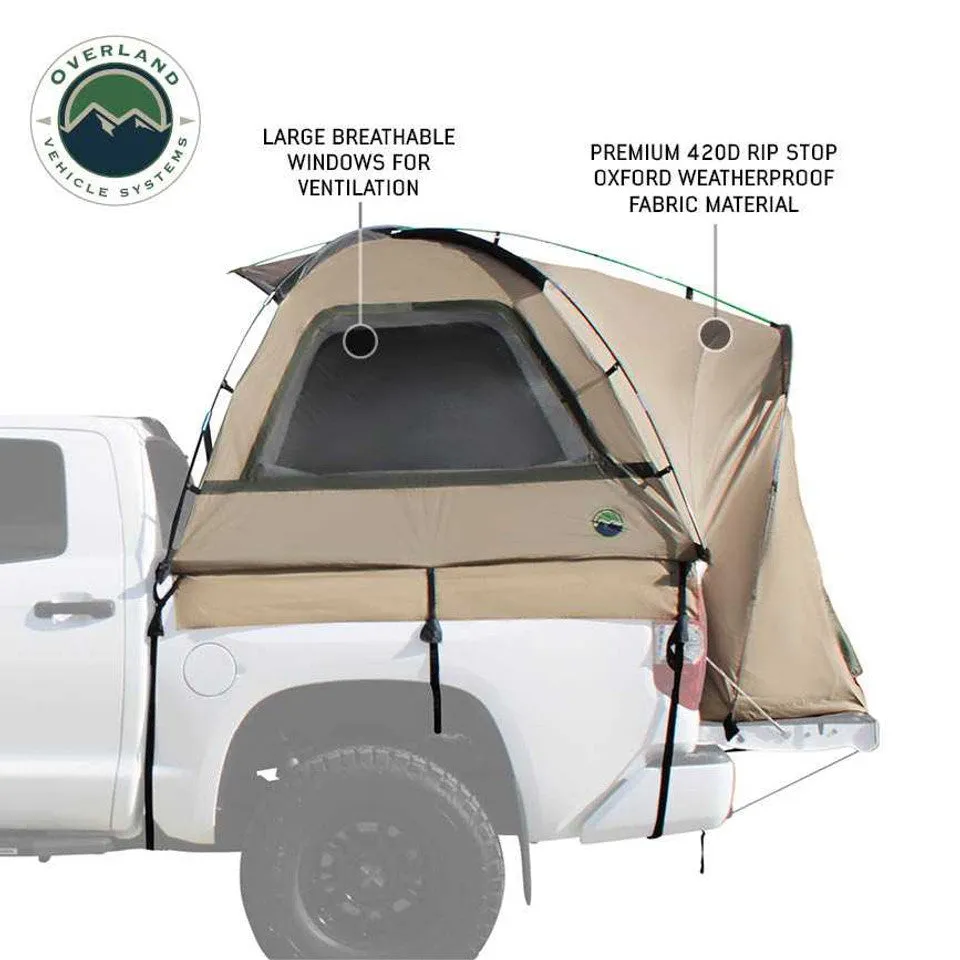 Overland Vehicle Systems LD TACT Truck Bed Tents - Tan Body & Green Rainfly