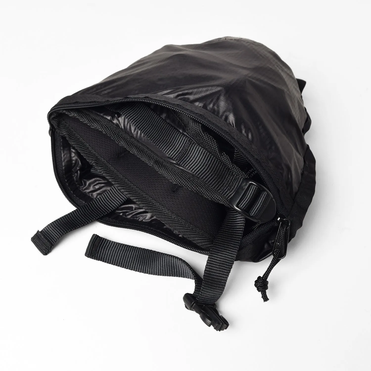 Packable Back Pack - 1.1oz Parachute Nylon Black