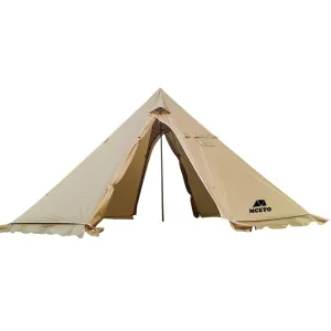 premium Canvas Hot Tent with Stove Jack, Wind-Proof Fire-Retardant, Durable 4 Season Camping Pyramid Teepee Tent for 5-8 Person