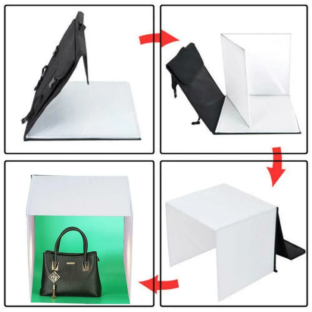 SMAXPRO™ Mini 24" Halogen Photo Studio Box Cube: Foldable Light Room Tent Kit w/ 5 Backdrops