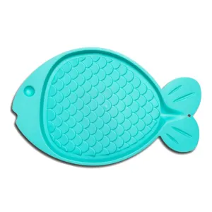 Spill Proof Fish Shaped Mat - Green